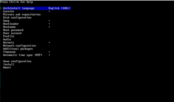 archinstall-layout Installare Arch Linux nel 2025 in pochi minuti con Archinstall