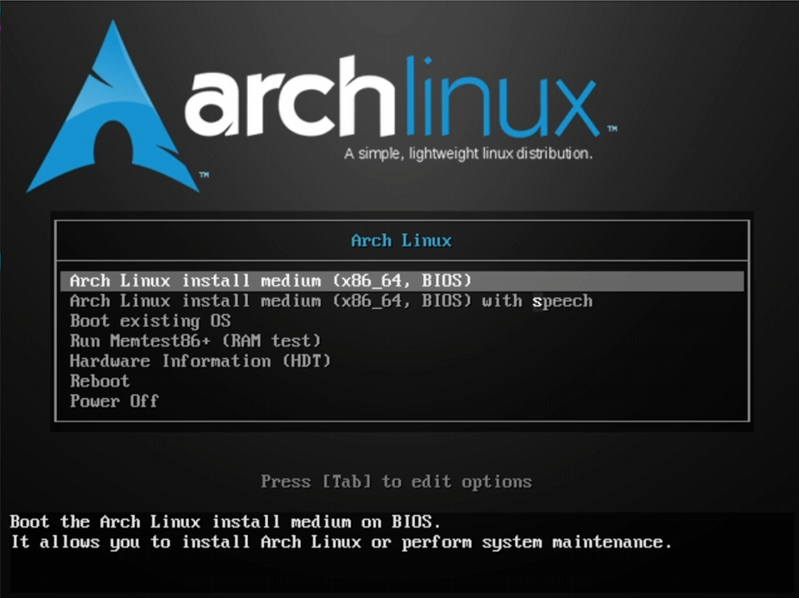 boot-archlinux Installare Arch Linux nel 2025 in pochi minuti con Archinstall